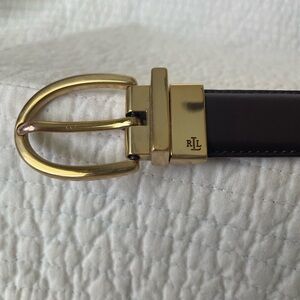 Lauren Ralph Lauren Black and Brown and Gold Belt